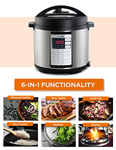 Electric Pressure Cooker 6.3 Quarts, 24-Hour Timer, Stainless Steel