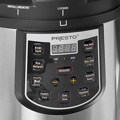 Presto 6-Quart Electric Pressure Cooker in Black/Silver/Steel