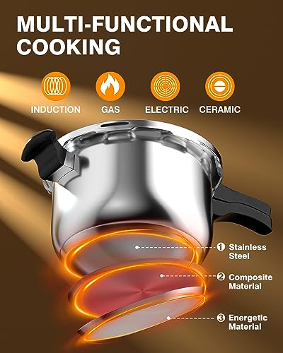 WantJoin 8 Quart Stainless Steel Pressure Cooker
