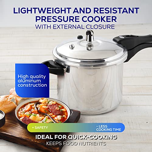 Universal 6.3 Quart / 6 Liter Anti-Rust Ultra Pressure Cooker, Aluminum Pressure Cooker for 7 Servings