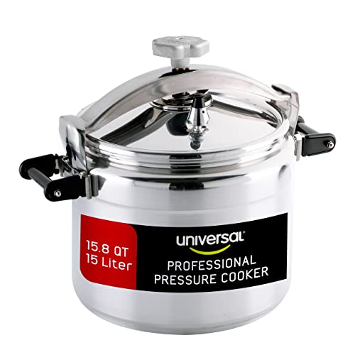 Heavy-Duty Aluminum Commercial Pressure Cooker - 15.8 Quart