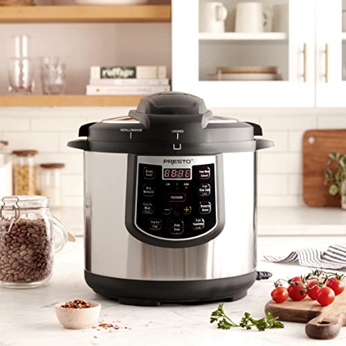 Presto 6-Quart Electric Pressure Cooker in Black/Silver/Steel