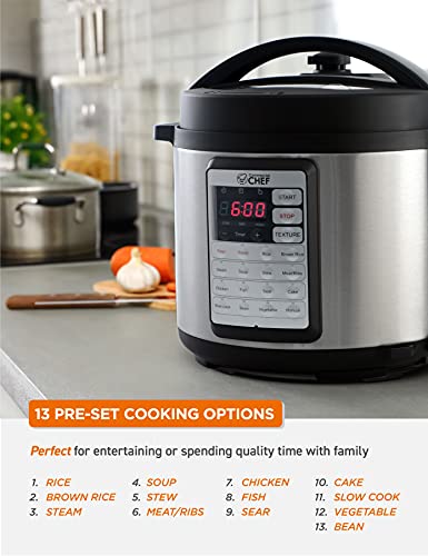Electric Pressure Cooker 6.3 Quarts, 24-Hour Timer, Stainless Steel