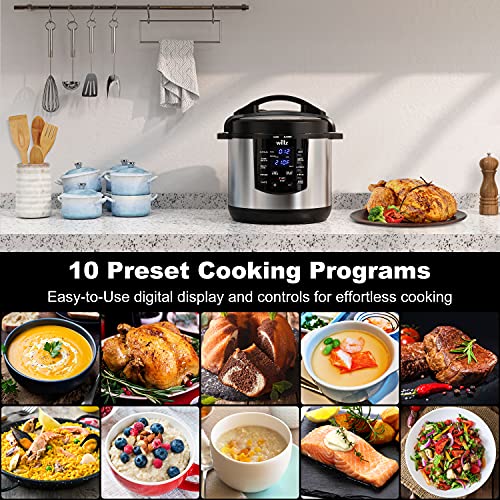 Willz 6-in-1 Programmable Pressure Cooker, Stainless, 6 Qt