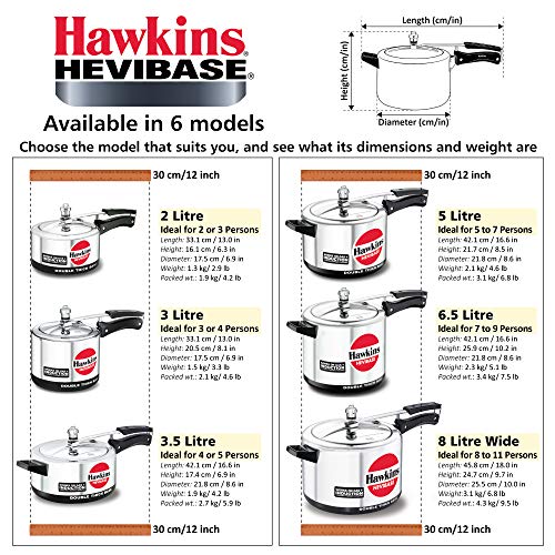 5-Liter Hawkins Induction Compatible Aluminum Pressure Cooker
