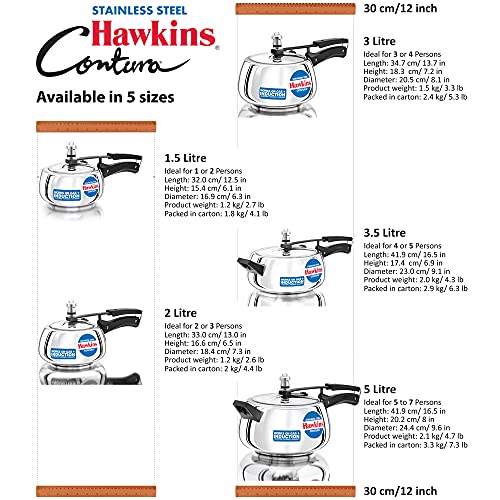 Hawkins 5L Silver Pressure Cooker