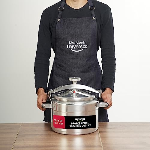 Heavy-Duty Aluminum Commercial Pressure Cooker - 15.8 Quart