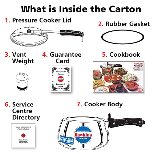 Hawkins Contura-SSC30 Small Silver Pressure Cooker