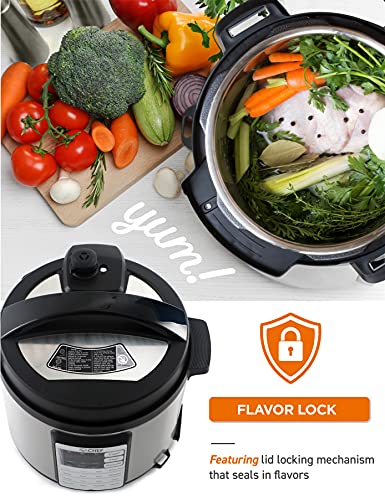 Electric Pressure Cooker 6.3 Quarts, 24-Hour Timer, Stainless Steel