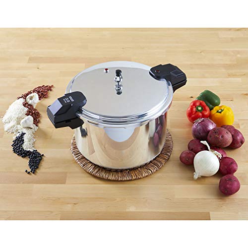 IMUSA USA 16Qt Jumbo Stovetop Pressure Cooker, Silver