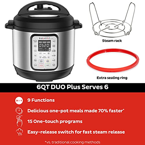 Instant Pot Duo Plus 9-in-1 Stainless Steel, 6 Quart