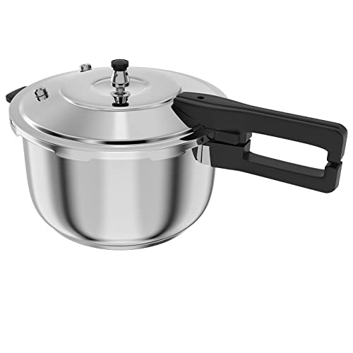Yuebaaf Steel Pressure Cooker 6 QT, All Cooktops, Faster & Safer Cooking