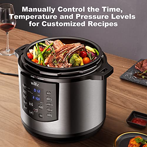 Willz 6-in-1 Programmable Pressure Cooker, Stainless, 6 Qt