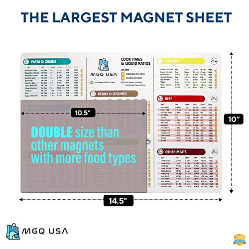 Instant Pot Magnetic Cheat Sheet - Largest Magnetic Chart
