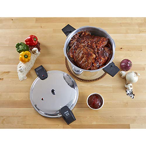 IMUSA USA 16Qt Jumbo Stovetop Pressure Cooker, Silver