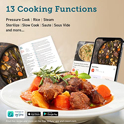 Cosori Electric Multi Cooker with 13 Presets & Sous Vide