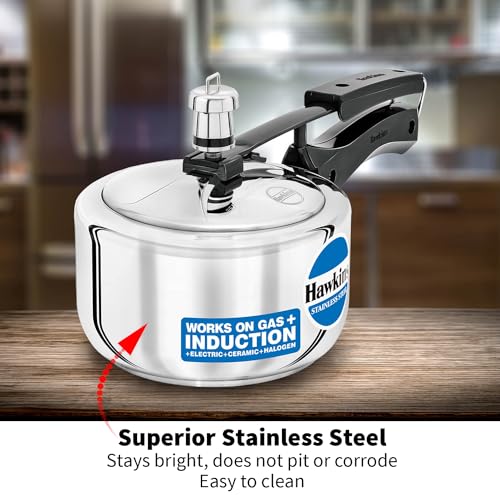 1.5 Liter Stainless Steel Pressure Cooker by Hawkins