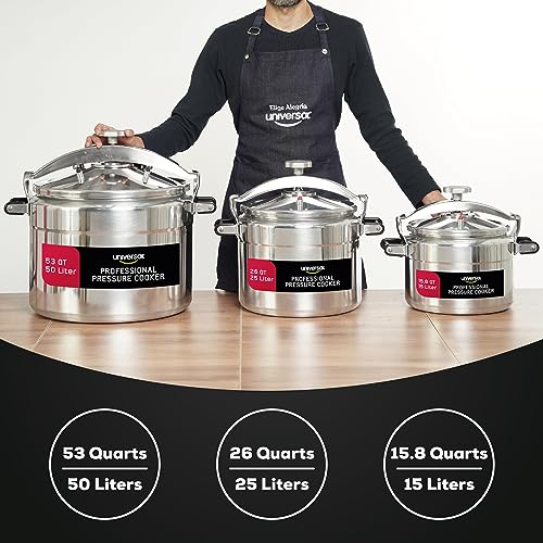 Heavy-Duty Aluminum Commercial Pressure Cooker - 15.8 Quart