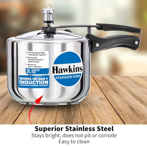 Hawkins B33 Stainless Steel Small Pressure Cooker Silver
