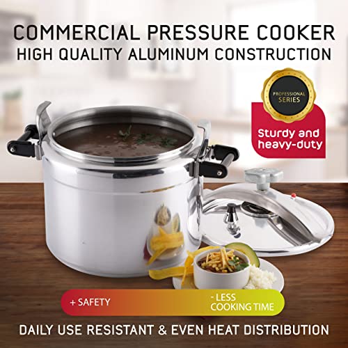 Heavy-Duty Aluminum Commercial Pressure Cooker - 15.8 Quart