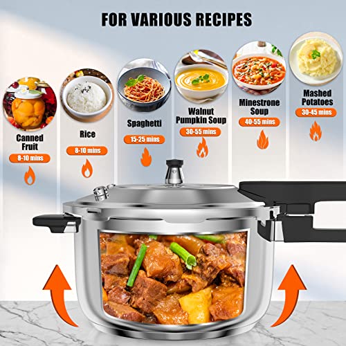 Yuebaaf Steel Pressure Cooker 6 QT, All Cooktops, Faster & Safer Cooking