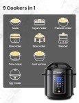 COMFEE’ 9-in-1 Instant Electric Pressure Cooker 6 Quarts - Black