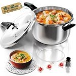 WantJoin 10 Quart Stainless Steel Pressure Cooker (Non-Aluminum)