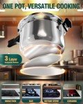 WantJoin 10 Quart Stainless Steel Pressure Cooker (Non-Aluminum)