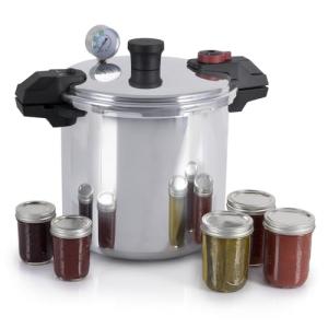 T-fal 22 Quart Pressure Cooker Canner, Silver