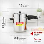 Prestige PRASV10 Pressure Cooker, 10 Liter, SILVER