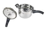 VITASUNHOW Stainless Steel Pressure Cooker with Steamer Basket