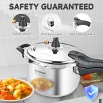 VITASUNHOW Stainless Steel Pressure Cooker with Steamer Basket