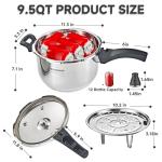 VITASUNHOW Stainless Steel Pressure Cooker with Steamer Basket