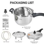 VITASUNHOW Stainless Steel Pressure Cooker with Steamer Basket