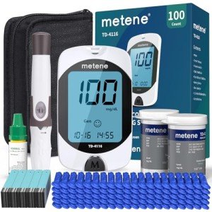 Metene Blood Glucose Monitor Kit with Strips & Lancets