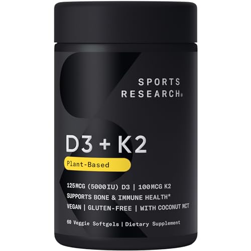 Vegan Sports Research Vitamin D3 K2 Softgels