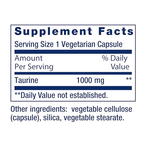 Life Extension Taurine Capsules - Heart, Liver, Brain - 1000mg