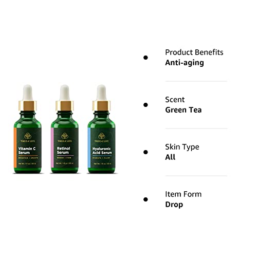 Tree of Life Facial Serum Trio for Brightening, Firming, Hydrating