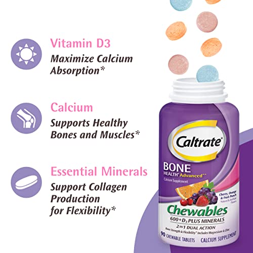 Caltrate Chewables Calcium Vitamin D Supplement - 155 Count