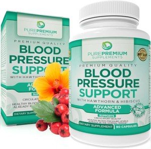 Blood Pressure Supplements with Hawthorn & Hibiscus - 90 Caps