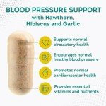 Blood Pressure Supplements with Hawthorn & Hibiscus - 90 Caps
