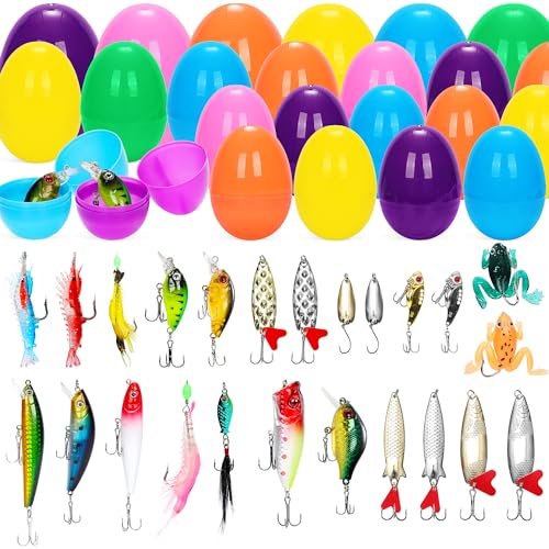24Pcs Lifelike Easter Egg Fishing Lures for Bass Trout