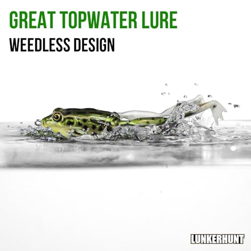 Lunkerhunt Green Tea Lunker Frog Topwater Fishing Lure