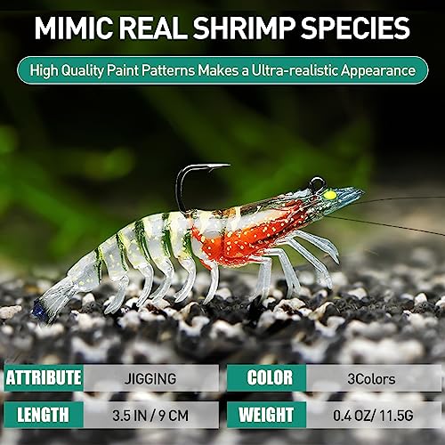 TRUSCEND Bass Fishing Lures: Bottom Soft Shrimp Bait