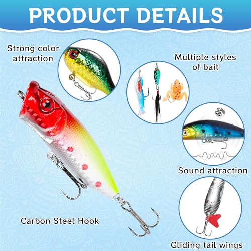 24Pcs Lifelike Fishing Lures Set for Bass Trout