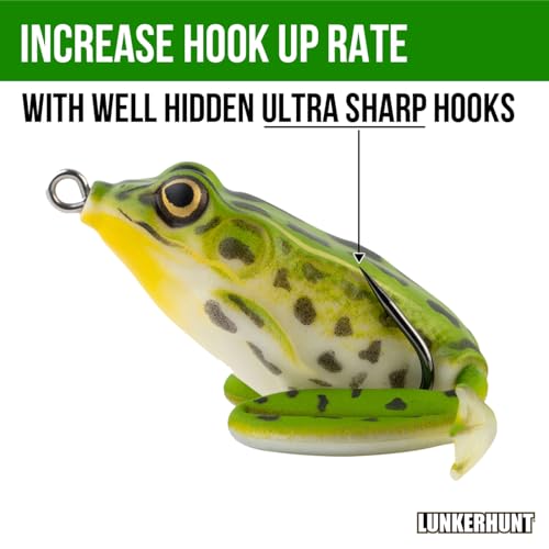 Lunkerhunt Green Tea Lunker Frog Topwater Fishing Lure