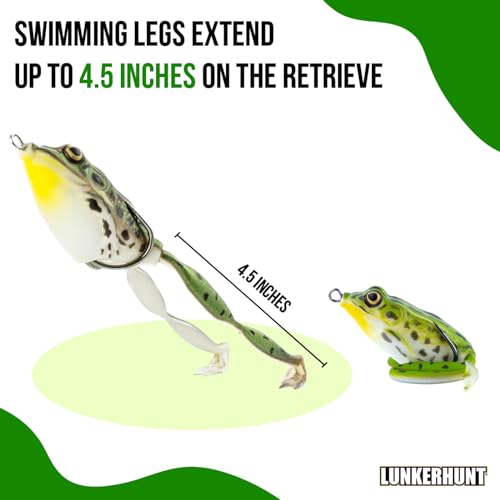Lunkerhunt Green Tea Lunker Frog Topwater Fishing Lure