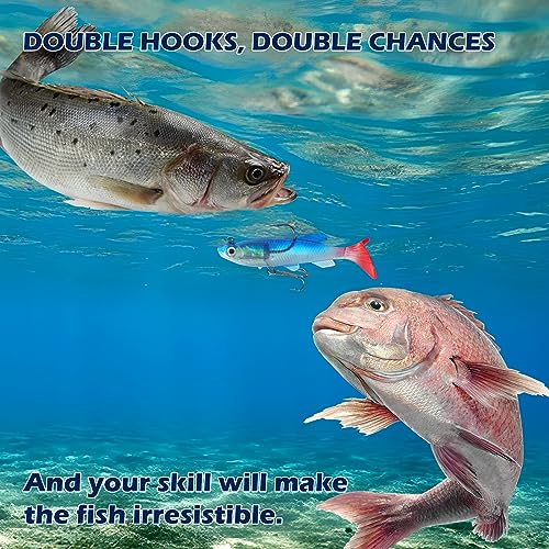QYQBOON Soft Fishing Lures 6Pcs for Bass Trout