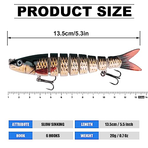 ReeMoo Bass Fishing Lures, Multi Jointed Swimbaits