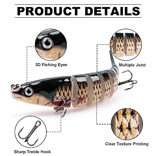 ReeMoo Bass Fishing Lures, Multi Jointed Swimbaits
